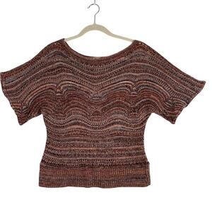 Haley K. women's brown variegated loose knit sweater.